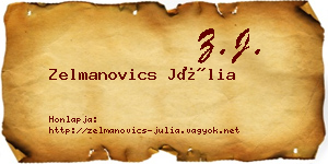 Zelmanovics Júlia névjegykártya